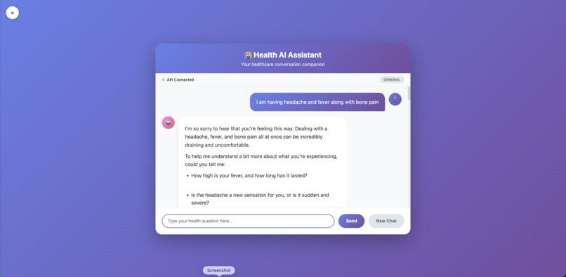 AI Health Assistant RAG Application – screenshot 1