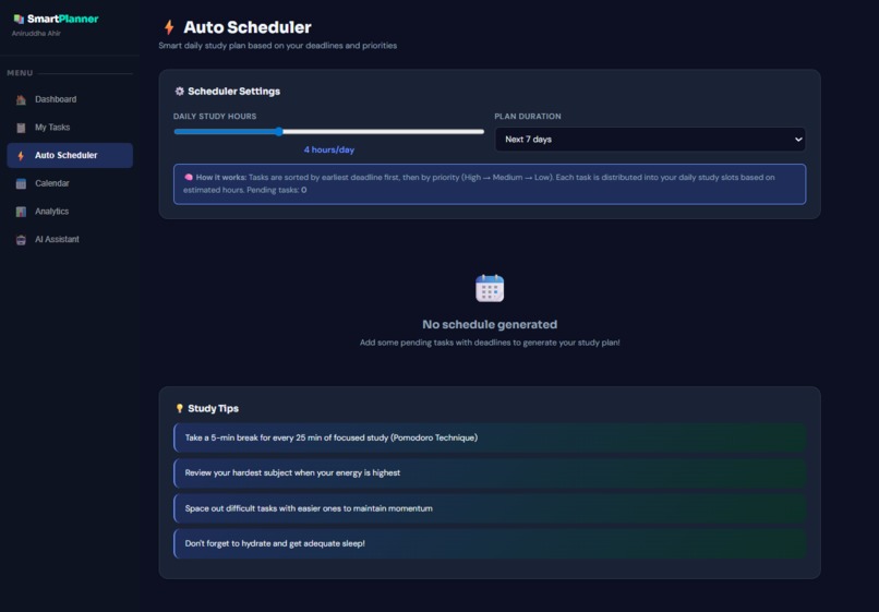 SmartStudentPlanner-Intelligent & Task Optimization System. – screenshot 4
