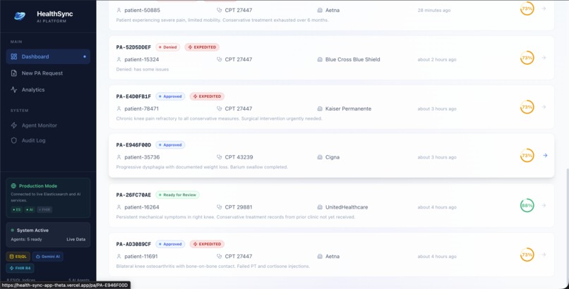 HealthSync App - Multi-Agent Prior Authorization Automation – screenshot 2