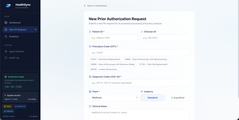 HealthSync App - Multi-Agent Prior Authorization Automation – screenshot 5