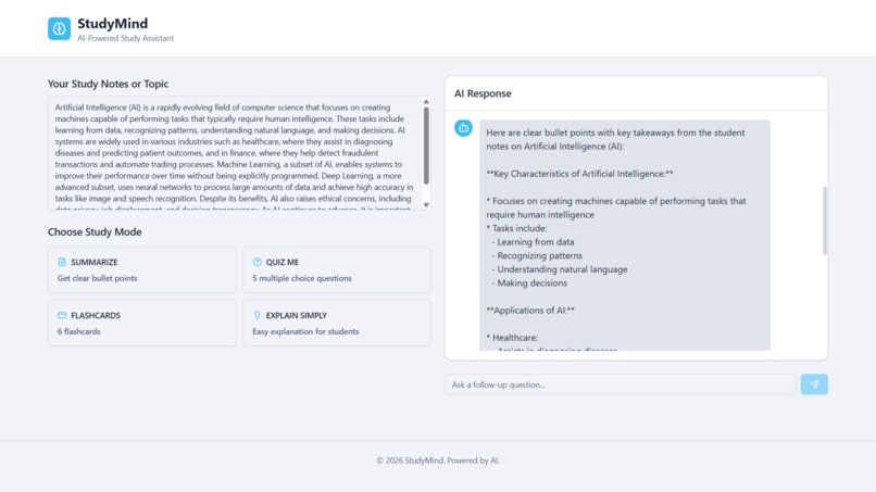 StudyMind — AI Study Assistant – screenshot 2