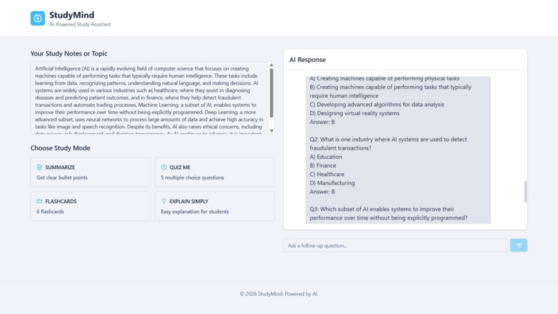 StudyMind — AI Study Assistant – screenshot 3