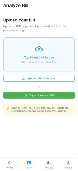 ClearBill - Hospital Bill Analyzer  – screenshot 4