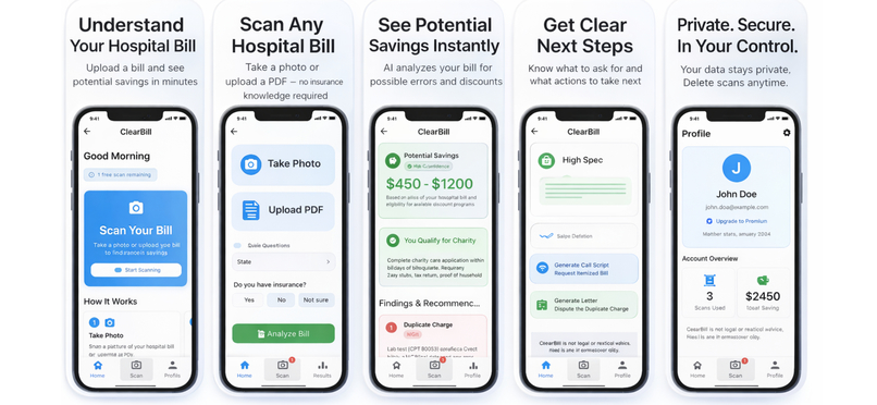 ClearBill - Hospital Bill Analyzer  – screenshot 2
