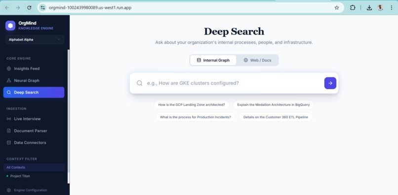 OrgMind: Elastic Knowledge Continuity System – screenshot 1