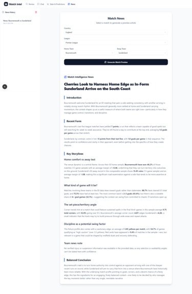 Elite Sports Intelligence Engine – screenshot 4