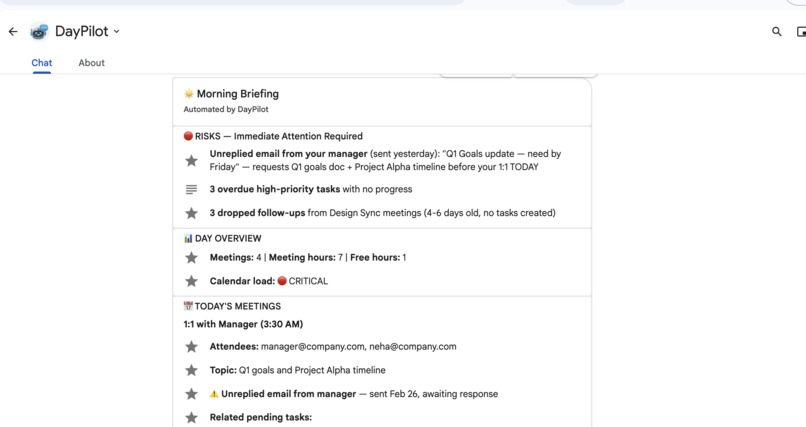 DayPilot - Your Autonomous Productivity Agent – screenshot 1