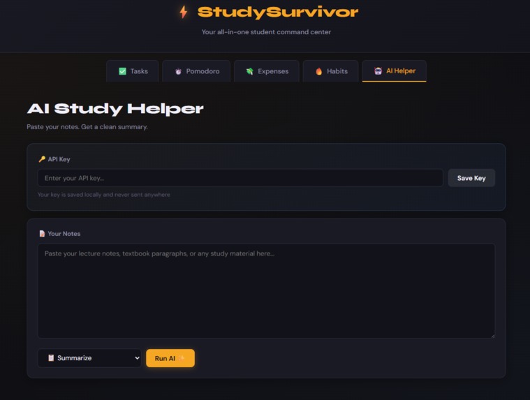 Student Survival Dashboard – screenshot 2