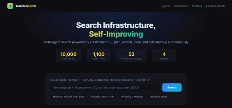 Tensile Search | Elastic Agent Builder – screenshot 2