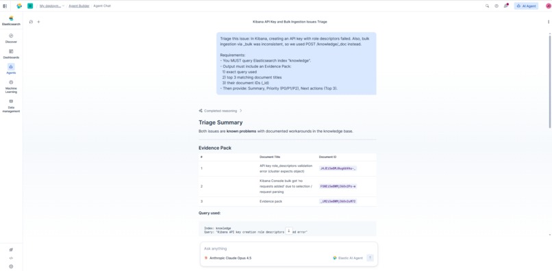 Alpha Oracle: Elastic Proof-Ops Triage Agent – screenshot 2