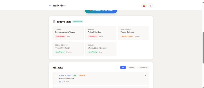 Smart Study Planner – screenshot 1