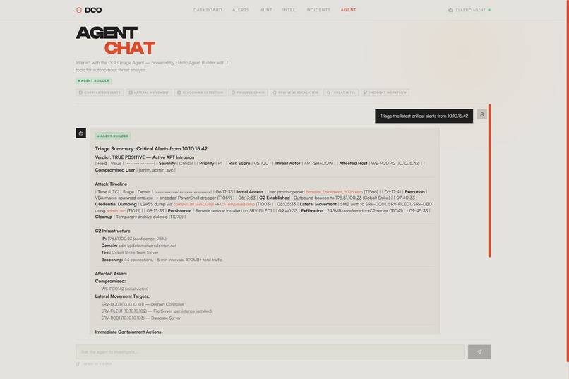 DCO Threat Triage Agent – screenshot 2