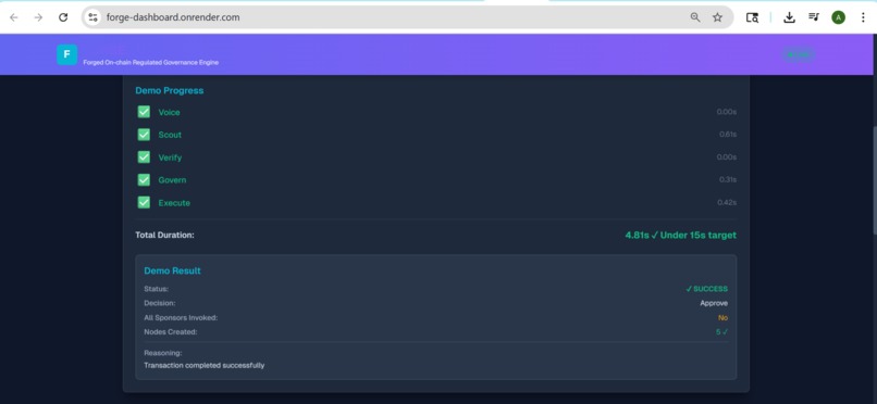 FORGE (Forged On-chain Regulated Governance Engine) – screenshot 2