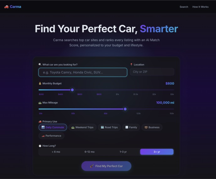 C.A.R.M.A - Car Autonomous Research Market Agent – screenshot 1