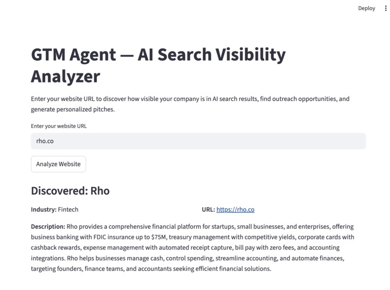 Mentioned - end-to-end gtm agent – screenshot 1