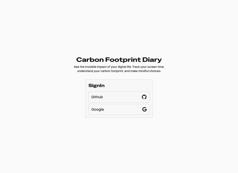 Carbon Footprint Diary – screenshot 1