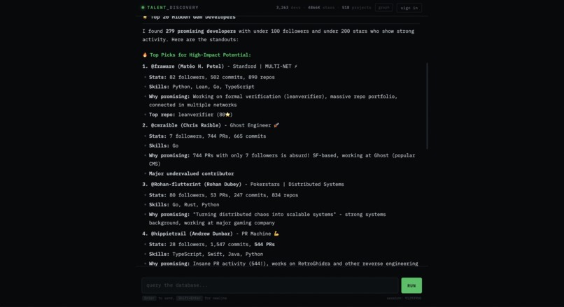 Graph-based Agentic talent discovery – screenshot 2