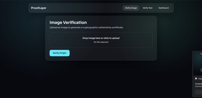 ProofLayer – screenshot 2