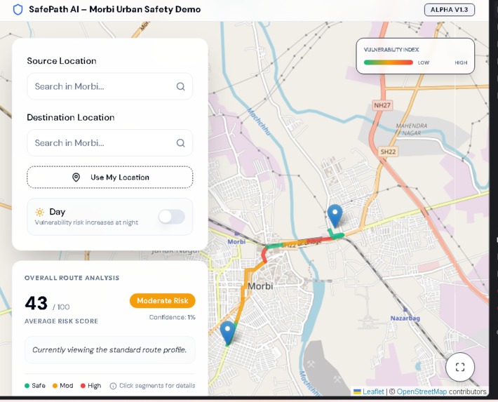 SafePath AI -“Predict danger. Prevent crime. Protect women.” – screenshot 1