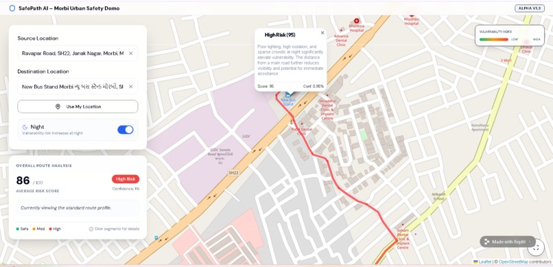 SafePath AI -“Predict danger. Prevent crime. Protect women.” – screenshot 2