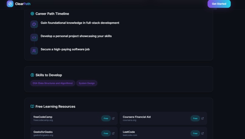ClearPath – AI Career Roadmap Generator – screenshot 7
