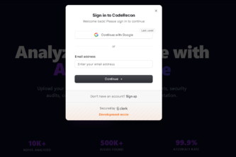 CodeRecon - AI-Powered Code Analysis Platform