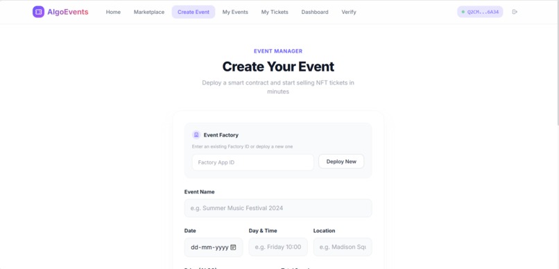 AlgoEvents – screenshot 2