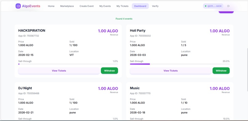 AlgoEvents – screenshot 3