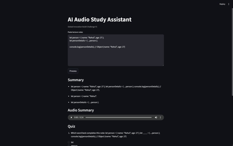 AI Audio Study Assistant – screenshot 2