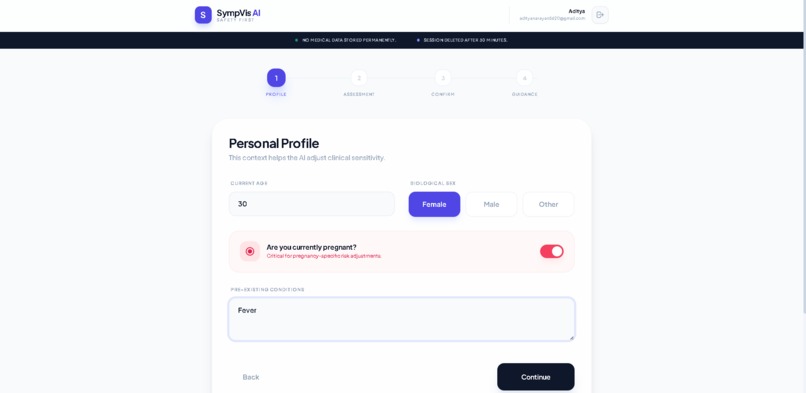 SympVis - Premium Symptom Triage with Explainable AI – screenshot 2