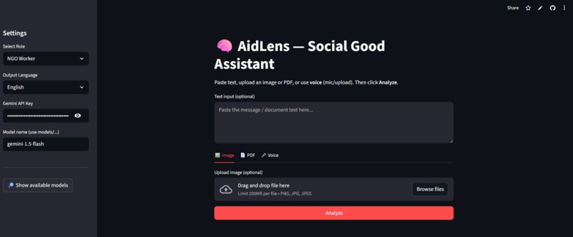 AidLens - AI for Social Good – screenshot 1