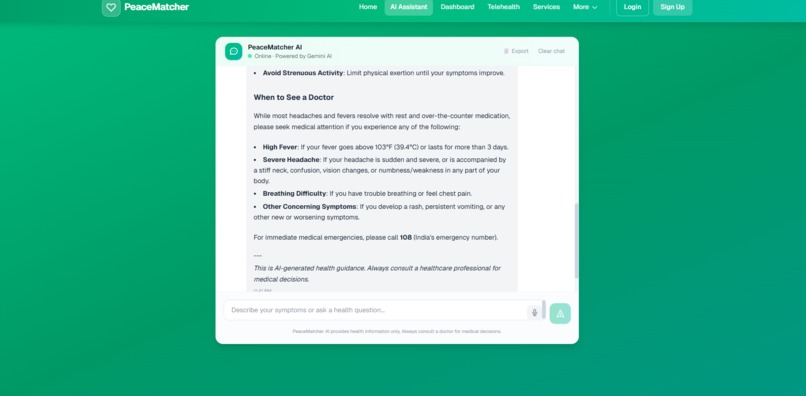 Peace Matcher - Revolutionizing Healthcare with AI  – screenshot 14