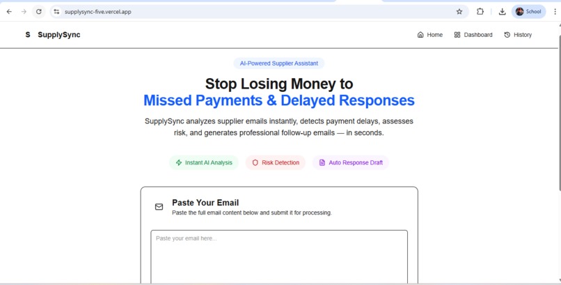 SupplySync – AI Assistant for Small Suppliers – screenshot 1