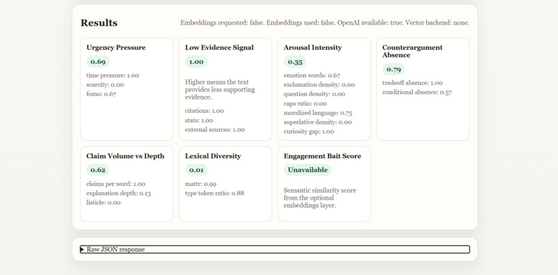 Engagement Bait API – screenshot 2