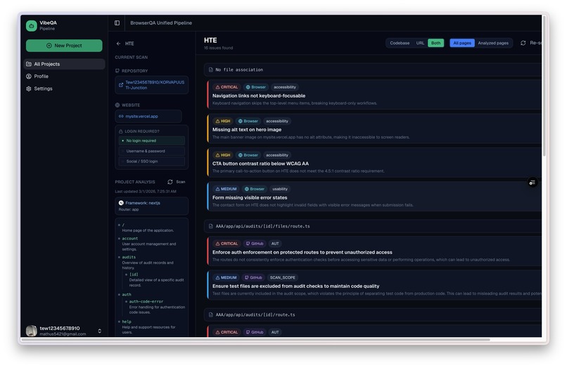 VibeQA – screenshot 1