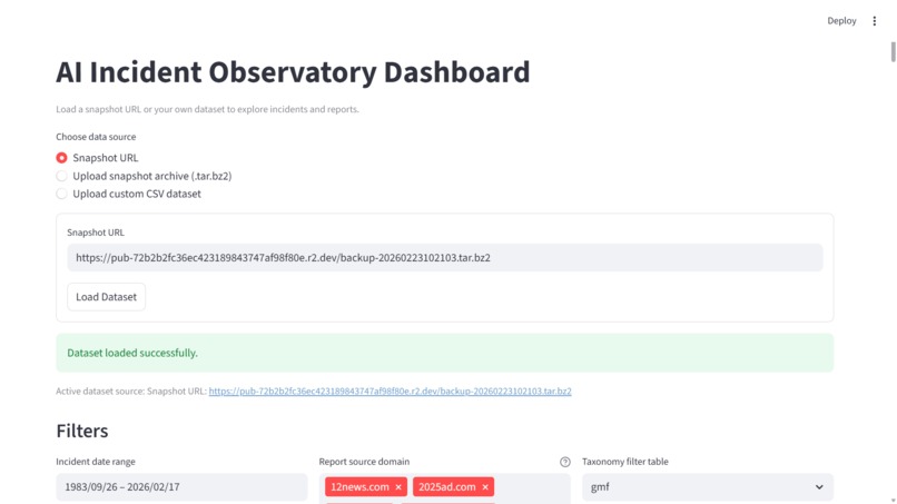 AI Incident Observatory – screenshot 1
