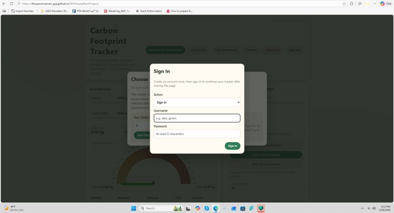Carbon Footprint Tracker – screenshot 2