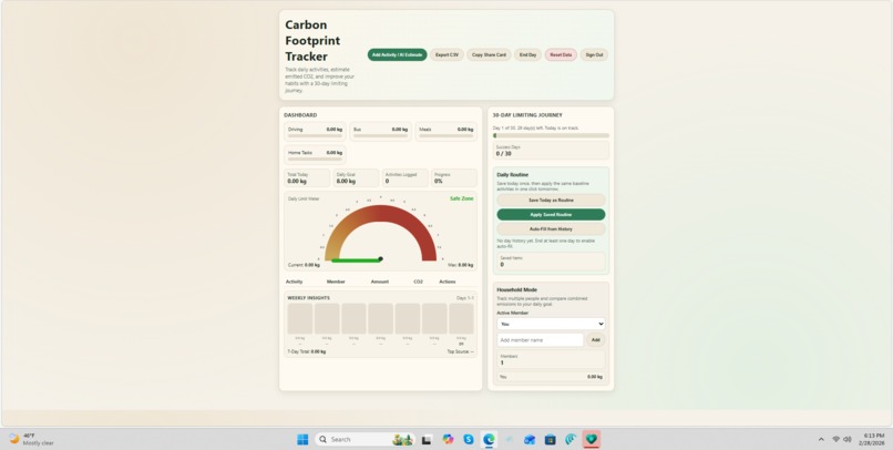 Carbon Footprint Tracker – screenshot 3