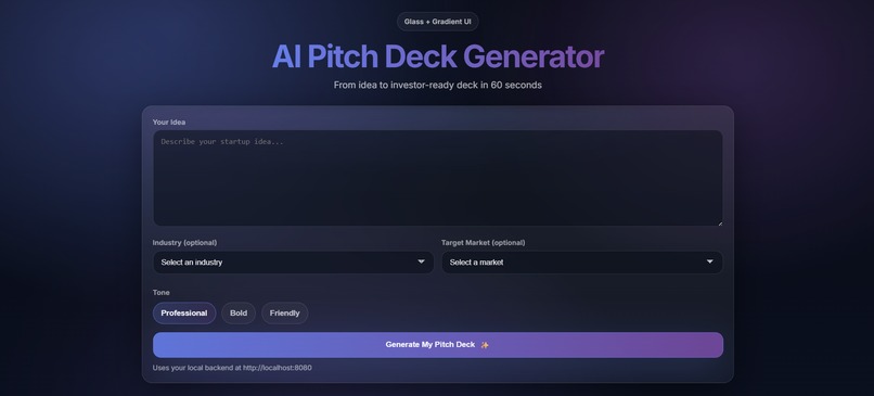 AI Pitch Deck Generator – screenshot 1