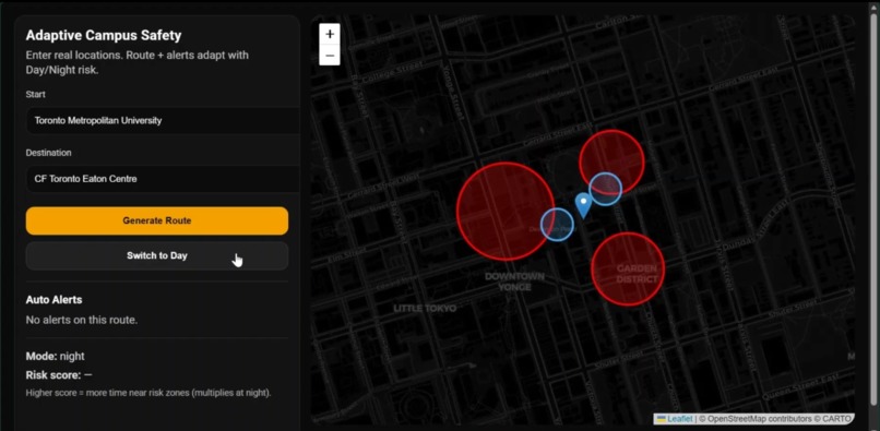 Walk-Safe: Adaptive campus safety app – screenshot 1