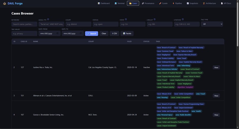 DAIL Forge: Research grade AI Litigation Backend – screenshot 3