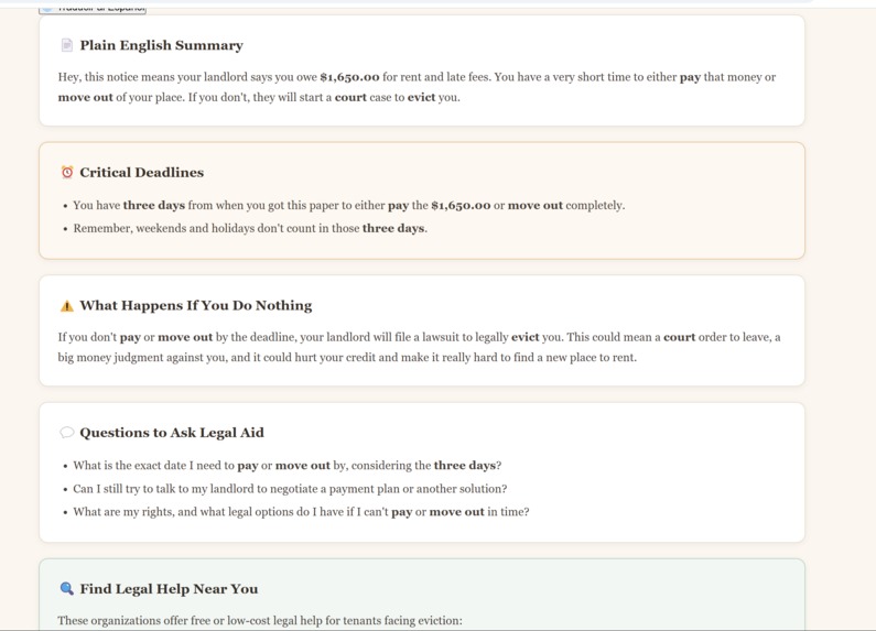 Eviction Notice Navigator – screenshot 2