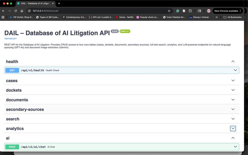 DAIL Backend – screenshot 1