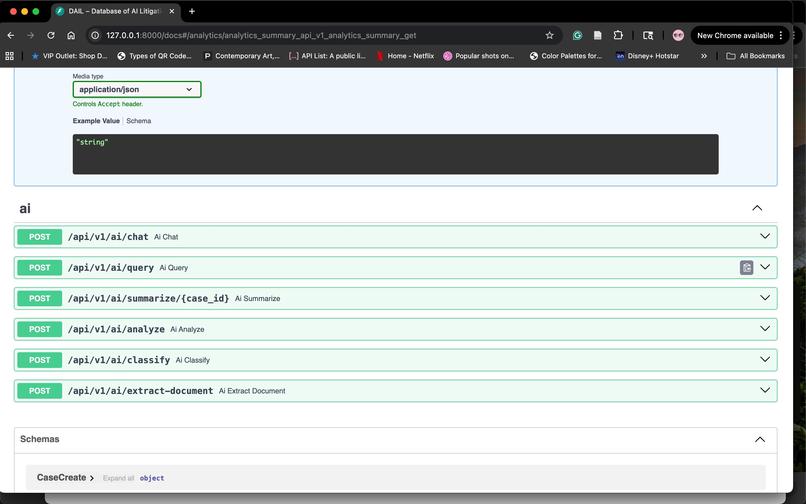 DAIL Backend – screenshot 2