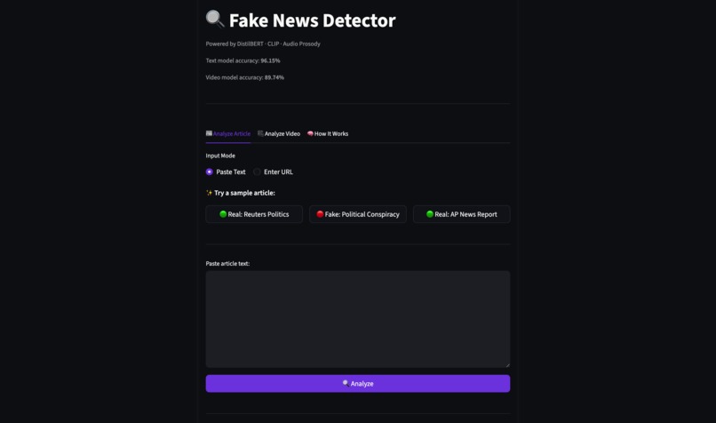 Fake News Detector (Multimodal) – screenshot 2