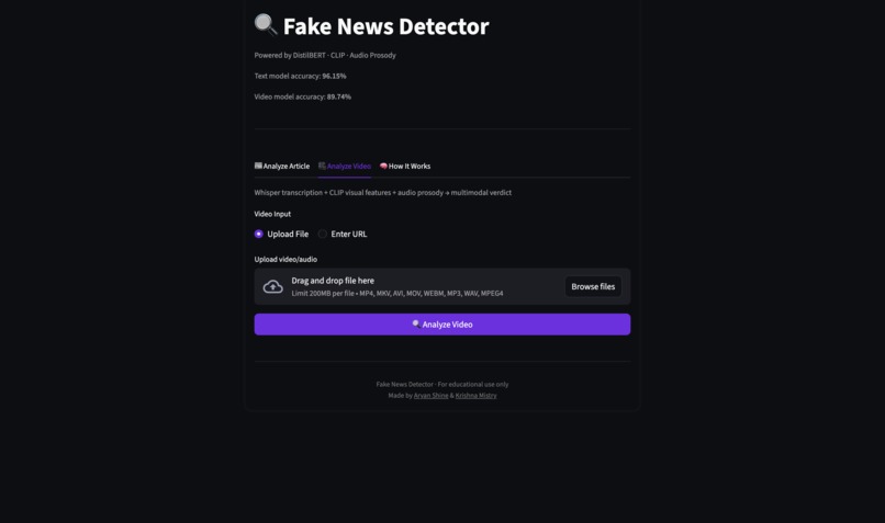 Fake News Detector (Multimodal) – screenshot 4