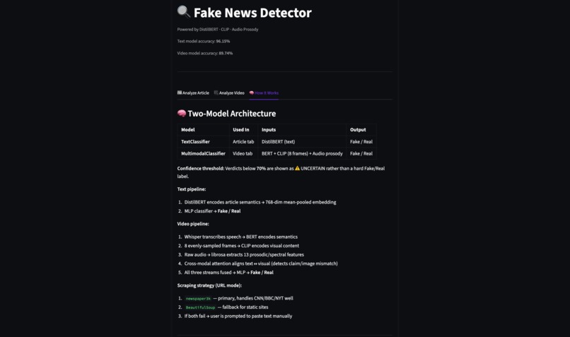 Fake News Detector (Multimodal) – screenshot 3