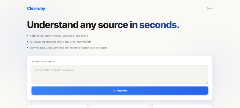 Clearway API – screenshot 2