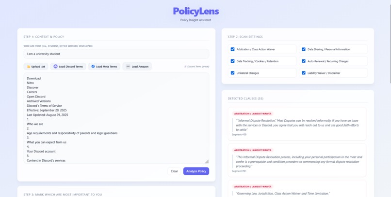 PolicyLens – screenshot 1