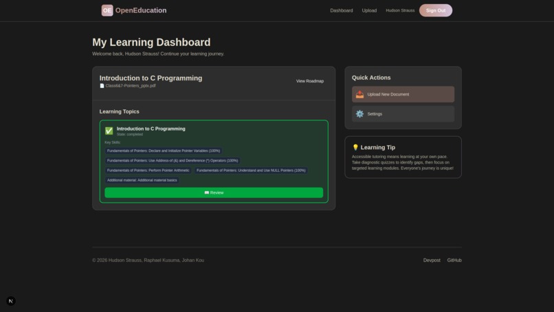 OpenEducation – screenshot 2